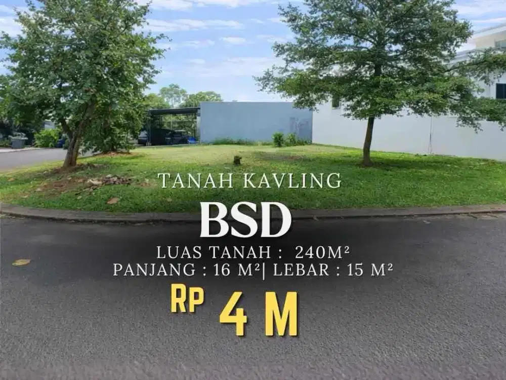 Dijual Tanah Murah Di The Green BSD Dekat Tol BSD - Luas Tanah 240m