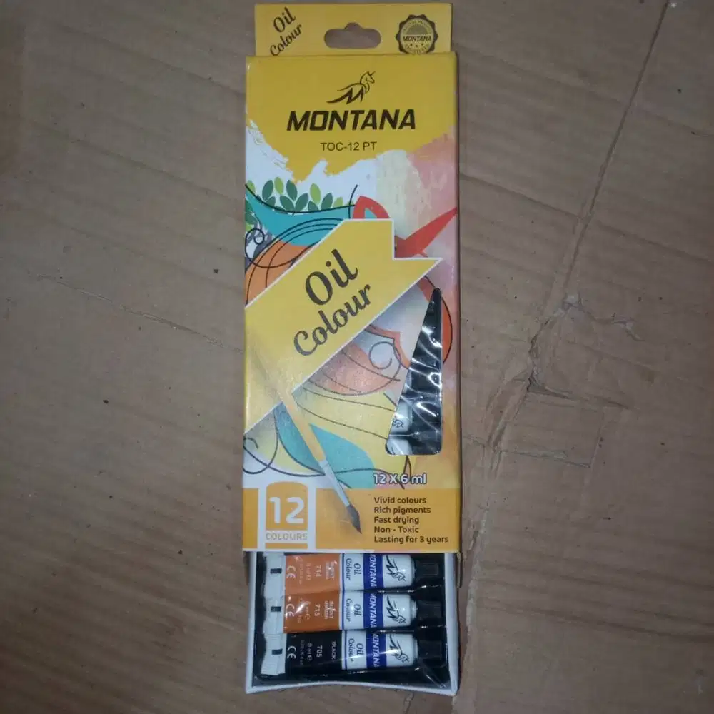 MONTANA Oil Colour Cat Minyak 6 ML x 12 Warna Smooth Rich Colors