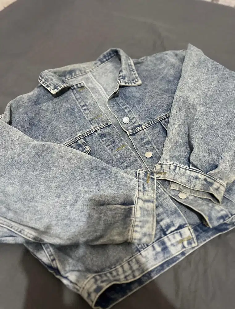 Washed Denim Crop Jacket