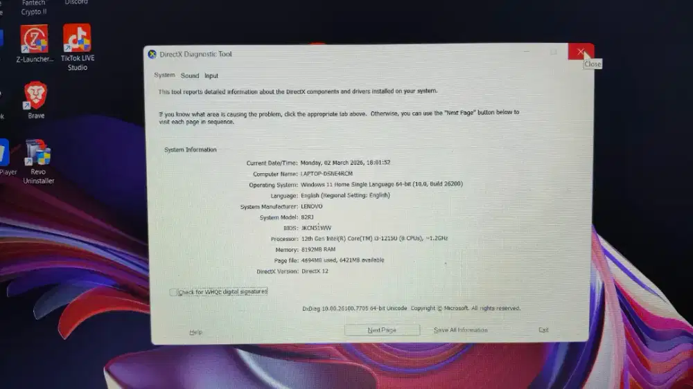 Laptop lenovo ideapad