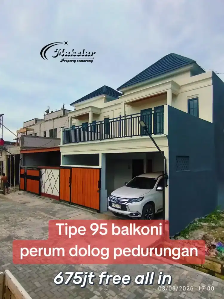 Rumah 2 lantai balkoni