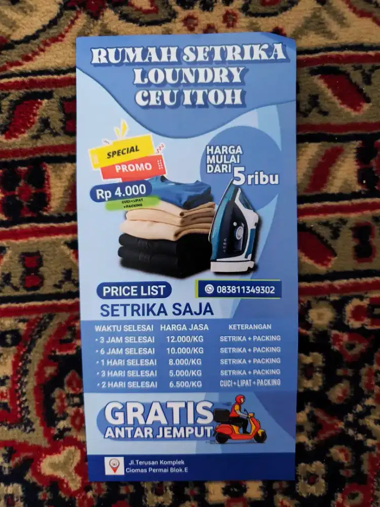 Jasa Setrika jemputan