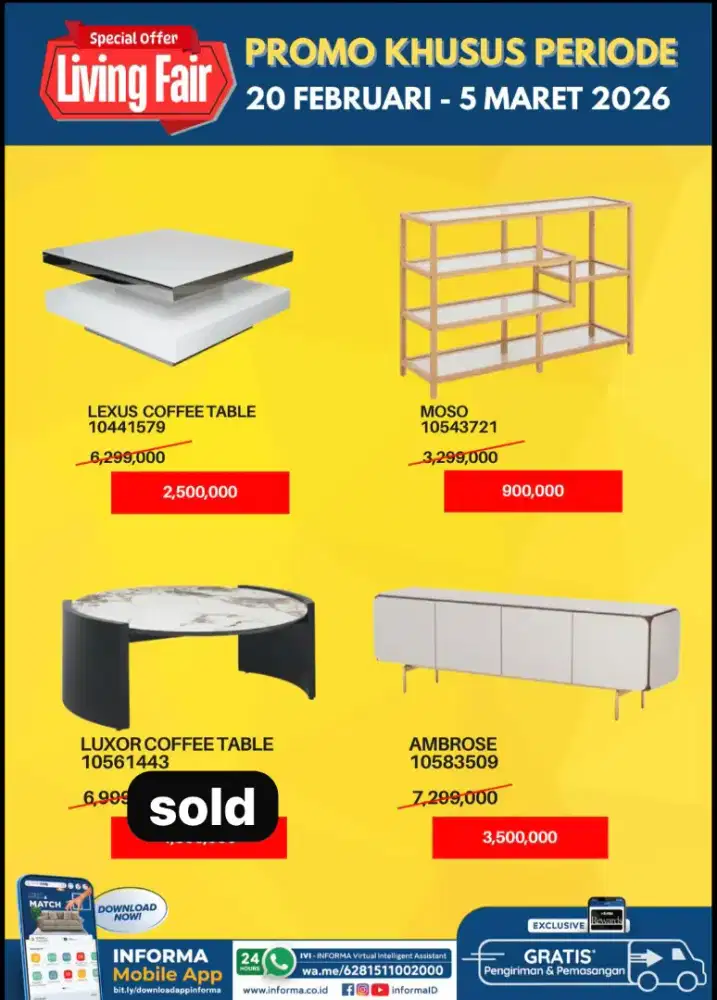 Cofee table diskon up to 50%