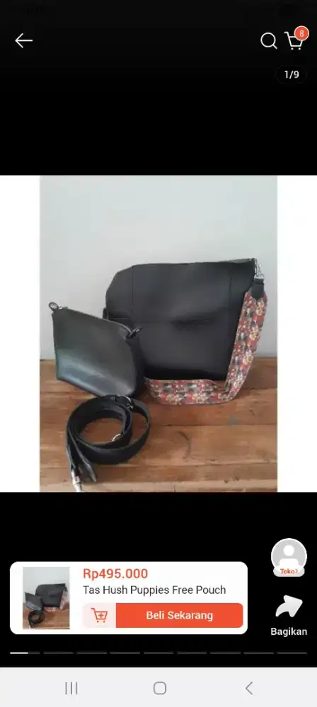 Tas Sling Bag Hush Puppies Hitam