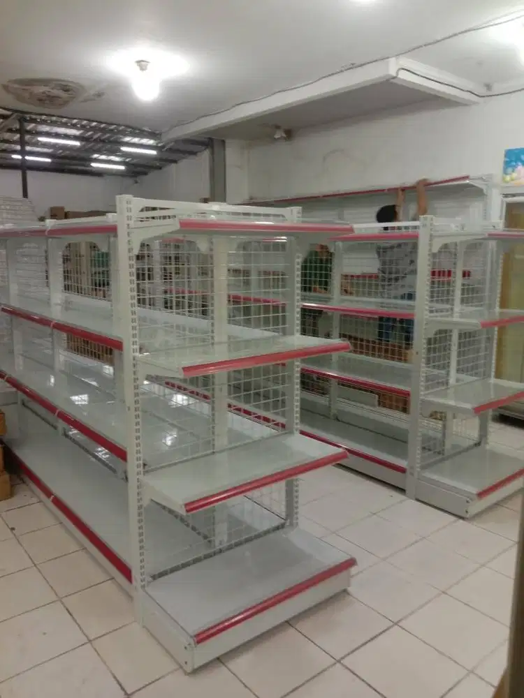 Rak Minimarket / Rak Gondola Besi Baja Kapasitas 40 Kg Perambalan
