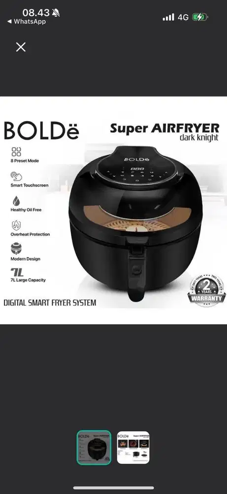BOLDe AIR FRYER DARK KNIGHT EDITION JUMBO