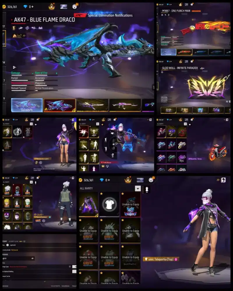 READY STOCK JB GAME AKUN FREE FIRE TERJAMIN TERPERCAYA DAN AMANAH