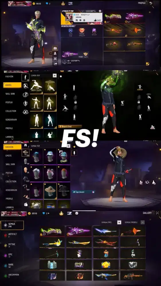 READY STOCK JB GAME AKUN FREE FIRE TERJAMIN TERPERCAYA DAN AMANAH