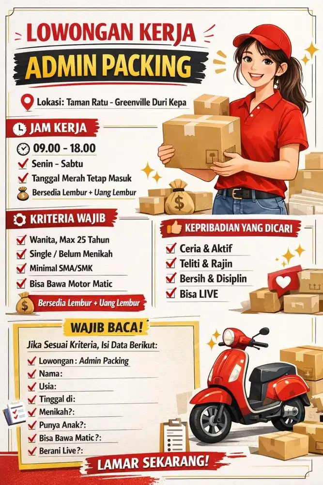 LOWONGAN ADM PACKING WANITA