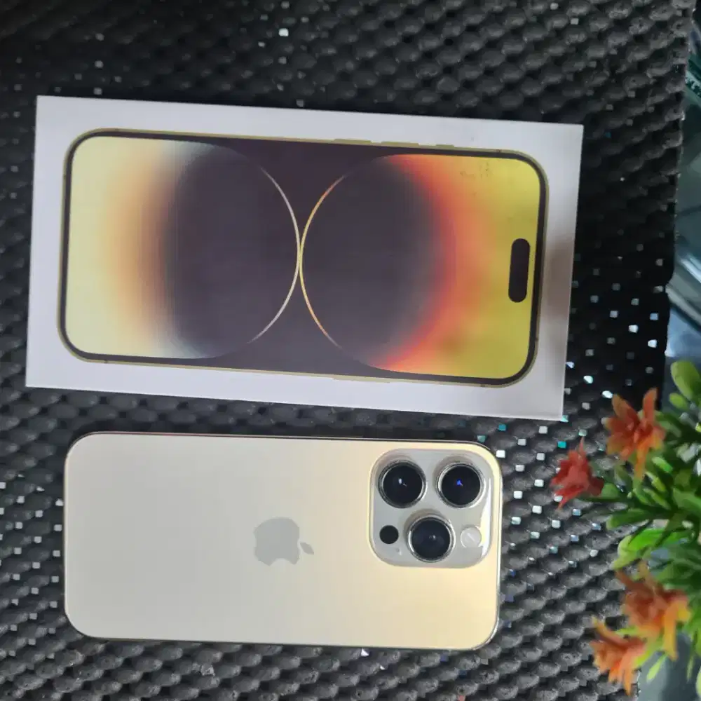 iPhone 14 Pro 128GB Gold Fullset – Mulus Like New, Siap Pakai