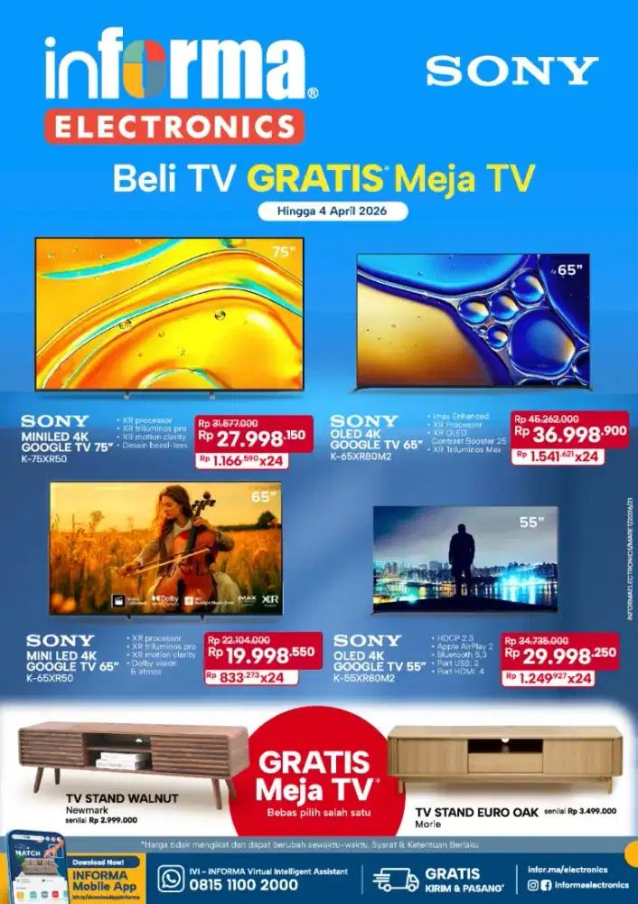 Ready stok tv 75 inc miniled sony