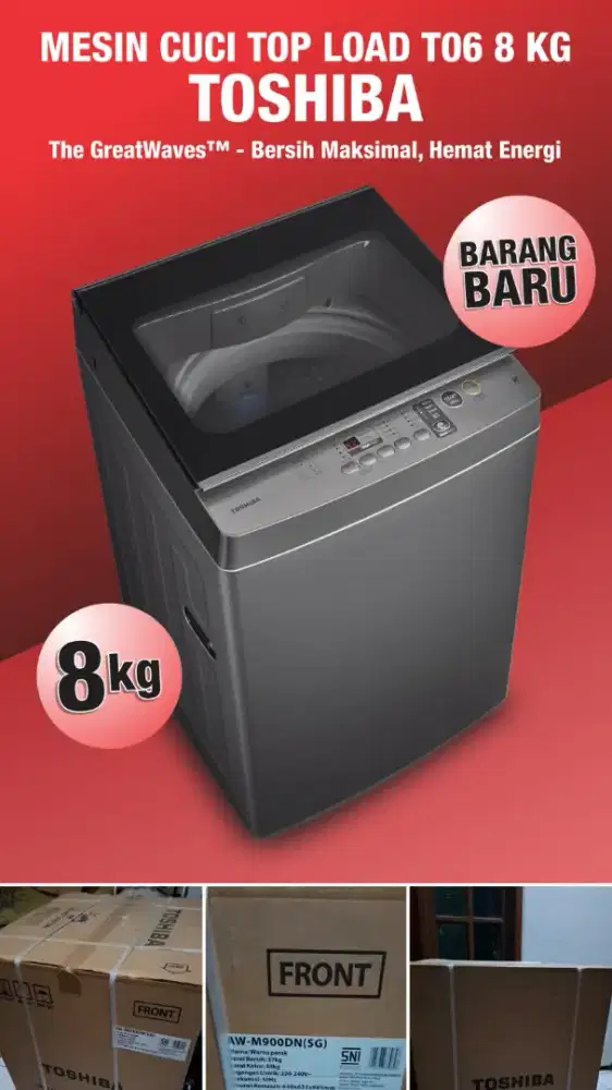 DIJUAL MESIN CUCI TOSHIBA TOP LOAD 8KG (NEGO)