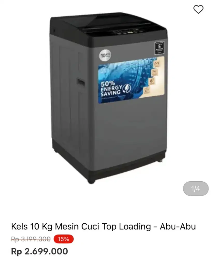 MESIN CUCI TOP LOADING KELS 10KG
