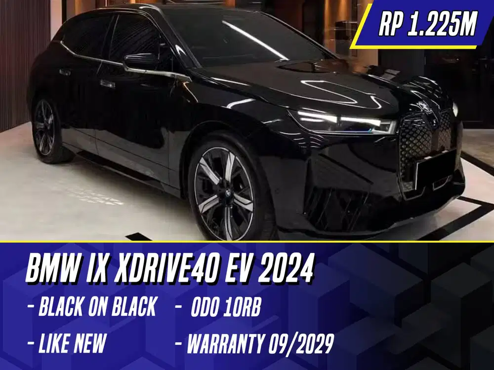 BMW iX xDrive40 EV 2024 Black Hitam Electric i X