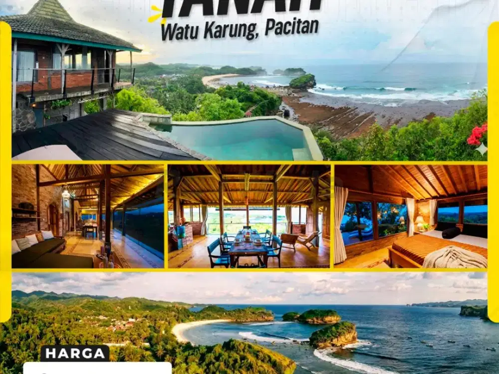 Tanah Bonus Villa Mewah Lokasi Pantai Watu Karung Pacitan Cocok Untuk Investasi