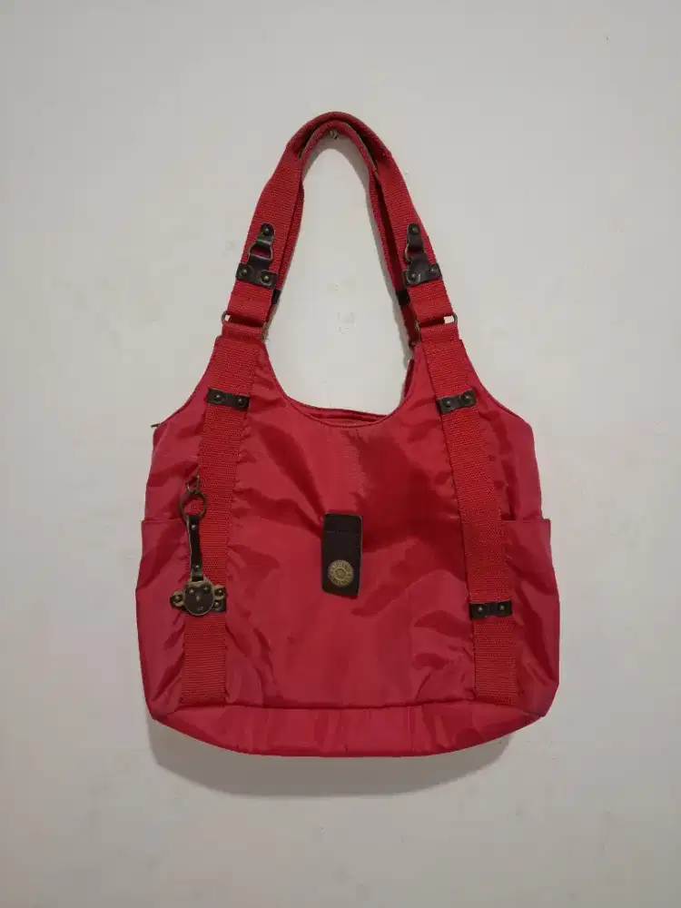 Tas wanita tote bag kipling kulit merah