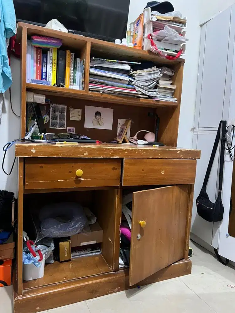 Meja Belajar Kayu Tebal Murah meriah