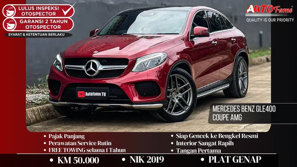 Mercedes Benz GLE400 Coupe AMG NIK 2019 Red On Black