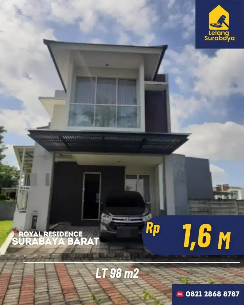 Rumah Lelang Royal Residence Greenwich Surabaya LT 98m² SHM Cash Only