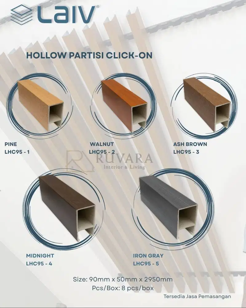 Hollow Partisi Plafon Indoor Partisi Click On PVC Indoor 295cm