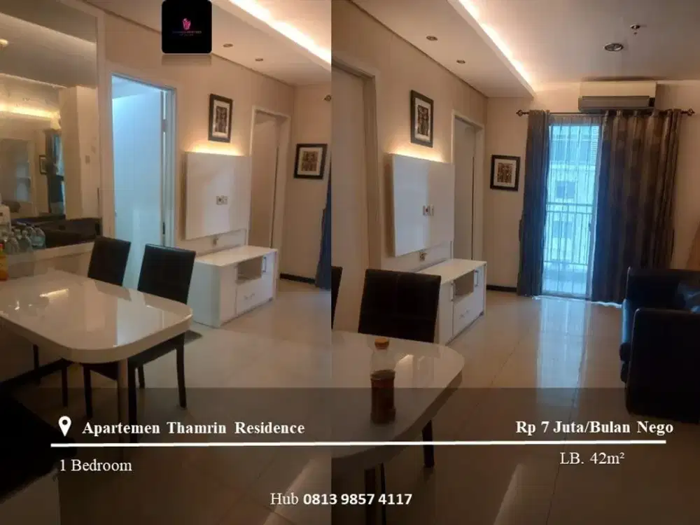 Disewakan Apartement Thamrin Residence 1BR Mid Floor Furnished