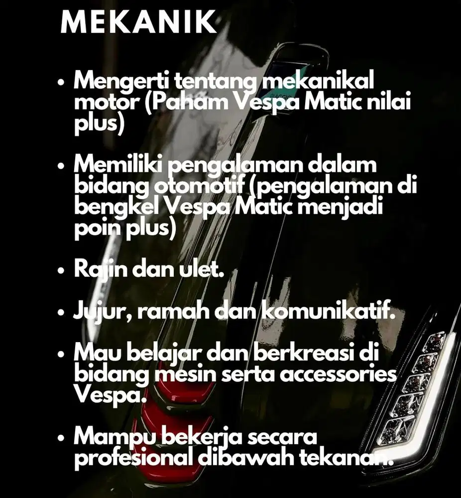 DICARI, MEKANIK MOTOR