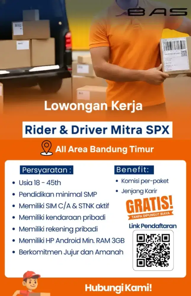 DICARI!! Mitra Kurir Motor & Mobil Shopee Express