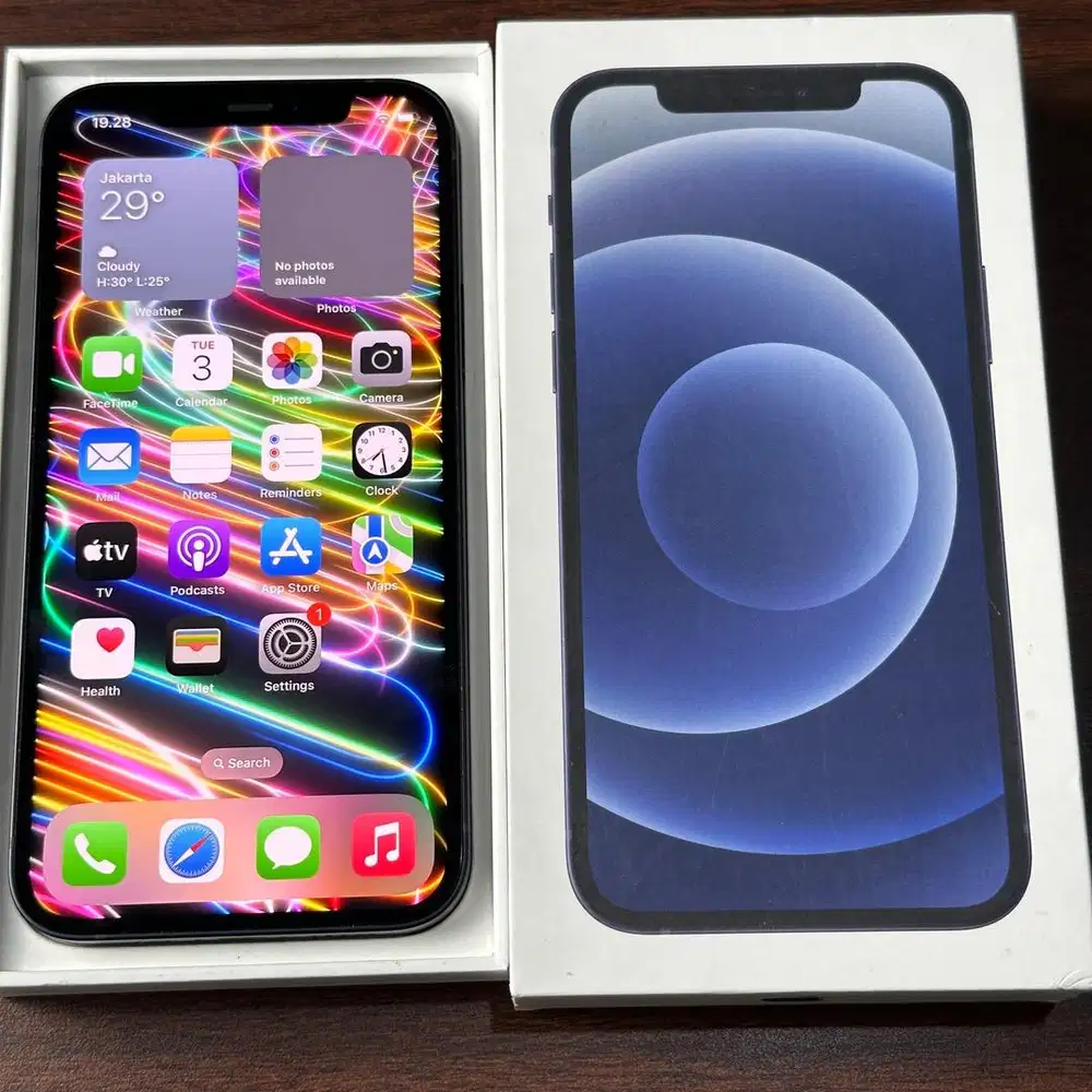 iPhone 12 128GB BH92% Black mulus fullset