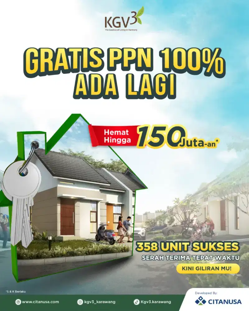 Beli rumah Gratis kolam renang