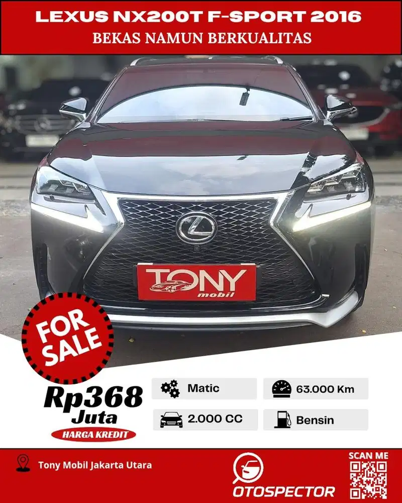 #Tony Mobil# Lexus NX200t F-Sport 2016 Hitam