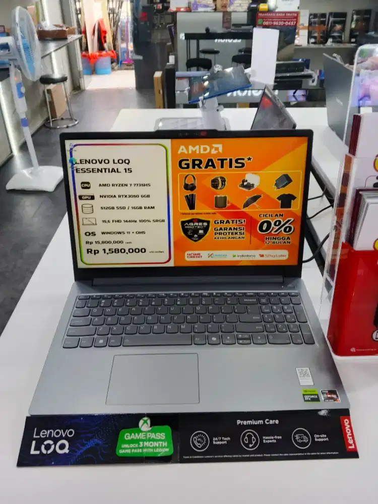 CICILAN LAPTOP LENOVO LOQ ESSENTIAL RYZEN 7 RTX 3050 | CUKUL KTP SAJA