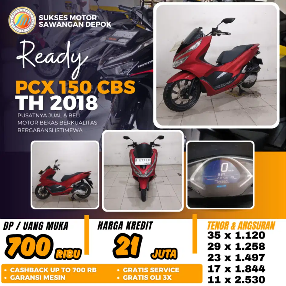 PCX 150 CBS TH 2018 MERAH DOF MULUS BISA KREDIT DI SUKSES MOTOR