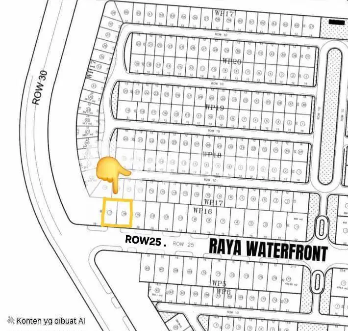 Dijual Tanah Turun Harga Raya Waterfront WP Citraland Surabaya Barat