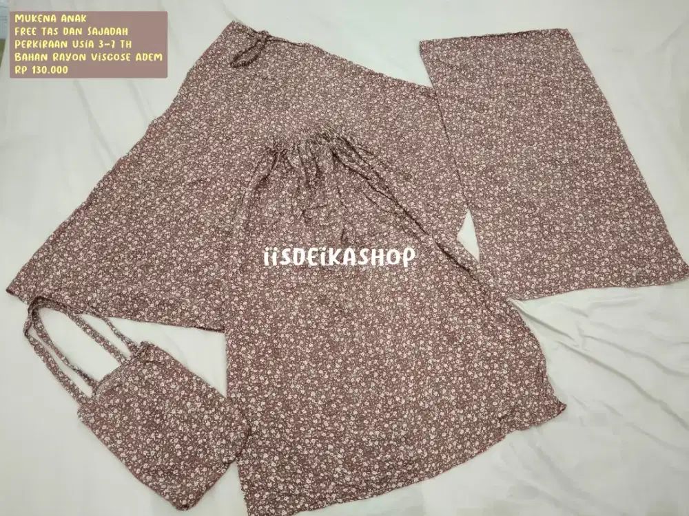 MUKENA ANAK PEREMPUAN BAHAN RAYON USIA 3 SAMPAI 7 TAHUN