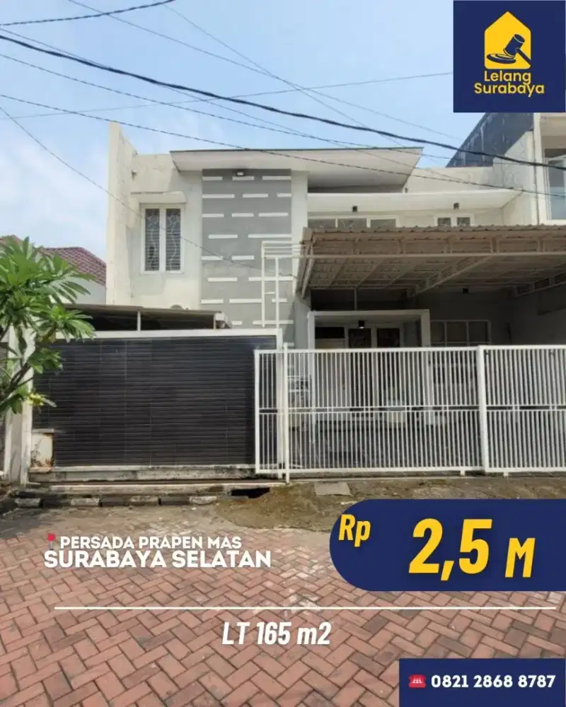 Rumah Lelang Persada Prapen Mas Surabaya LT 165m² SHM Cash Only
