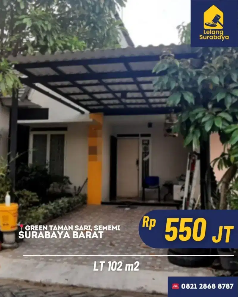 Rumah Lelang Green Taman Sari Sememi Surabaya LT 102m² SHM Cash Only