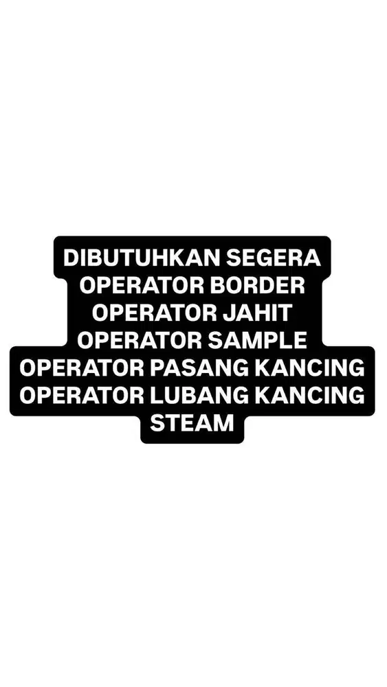 OPERATOR BORDER, OPERATOR JAHIT, OPERATOR SAMPLE