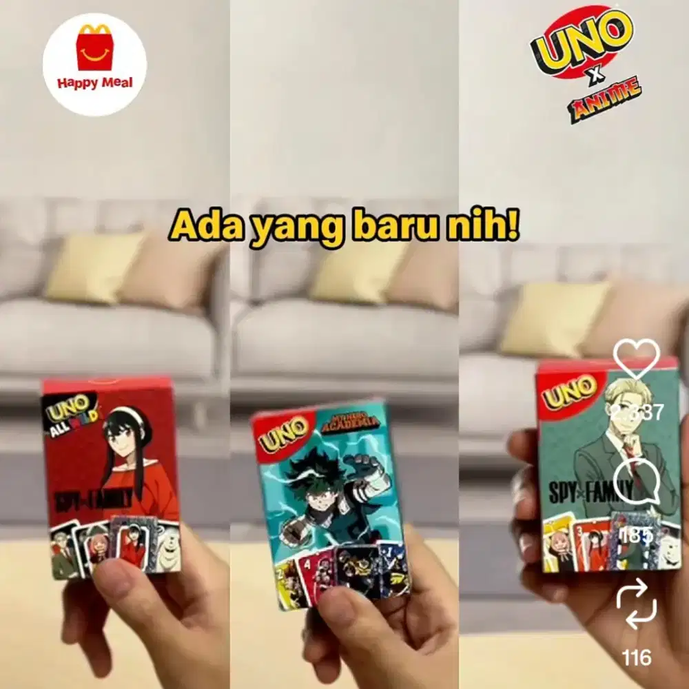Mainan Kartu UNO Mattel Happy Meal McDonald's (per box)