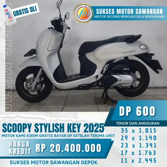 SUKSES MOTOR)DI JUAL CASH, KREDIT, TUKAR TAMBAH SCOOPY STYLISH 2025