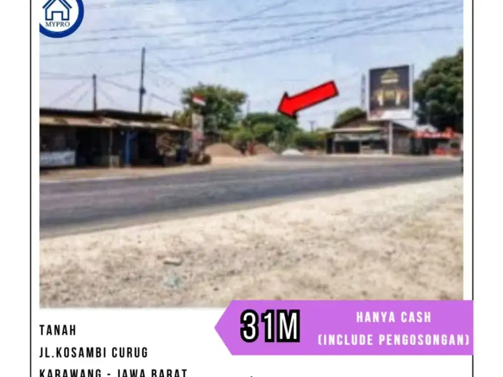 MURAH TANAH JL. KOSAMBI CURUG - KARAWANG JAWA BARAT UKR 39.600 M2 HANYA CASH (SDH INCLUDE PENGOSONGAN)
