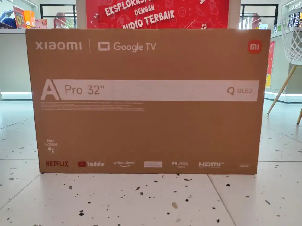 New Google TV Xiaomi A Pro 32 Qled, barang baru & garansi resmi.