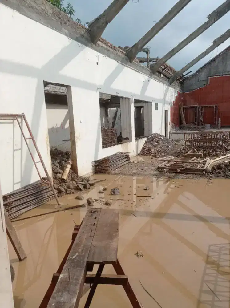 Bongkar rumah tua bongkar beton gali saluran pengurugan cut n fill