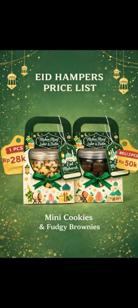 Hampers Lebaran Mini Cookies / Brownies Jar 400ml