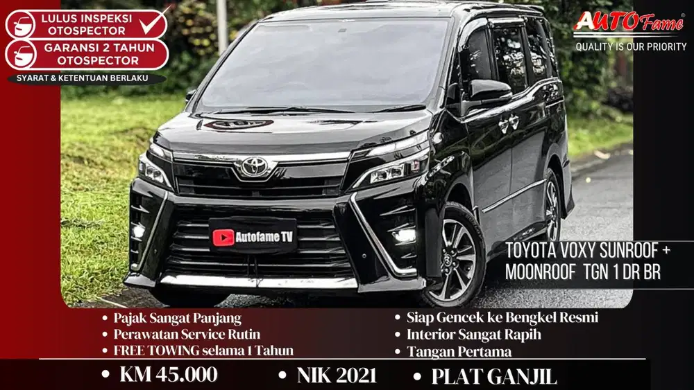 Toyota Voxy Sunroof + Moonroof Pemk 2022 Tgn 1 Dr Br Black NIK 2021
