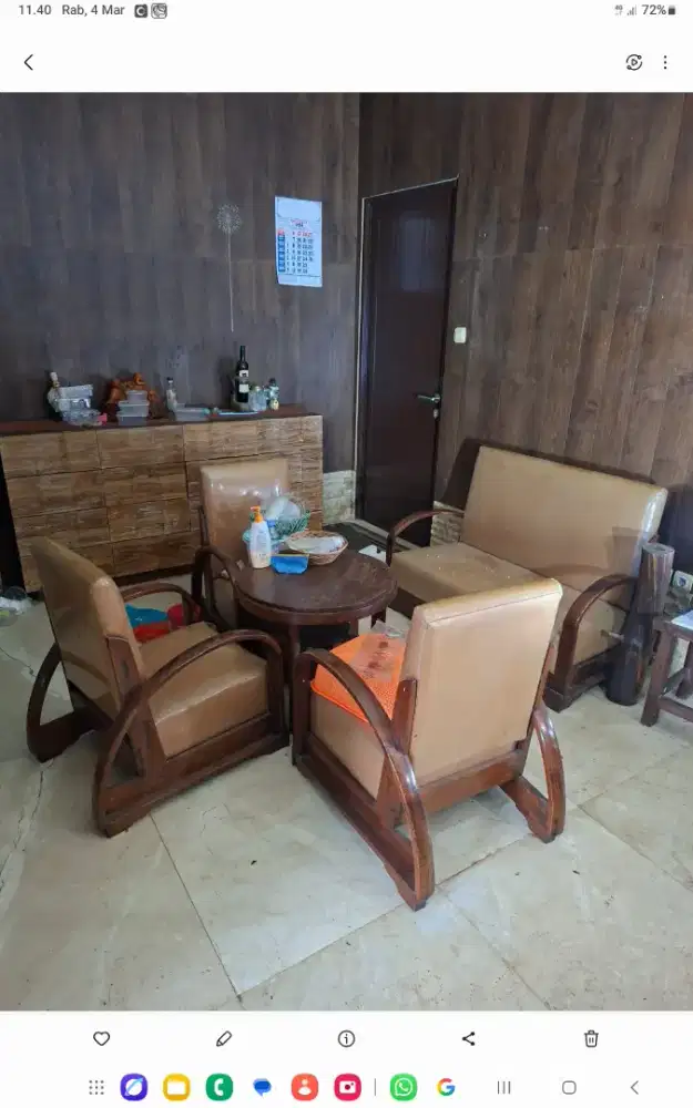 1 Set Sofa Kayu Jati (Jadul) + Bufet, Bekas
