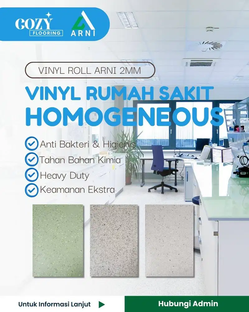 Vinyl Roll ARNI tebal 2mm Homogeneous sheet | vinyl RS