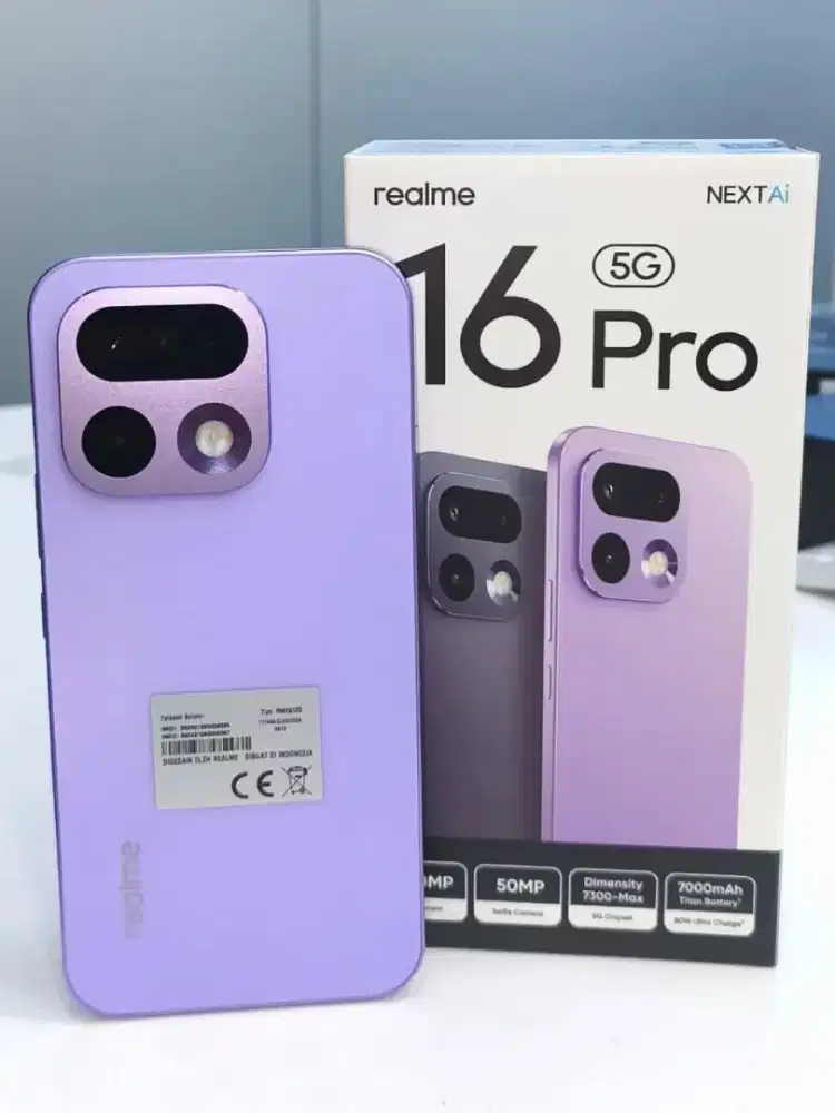 Realme 16 pro 5G.layar 1.5k.amoled 144hz.baterai 7000 80watt