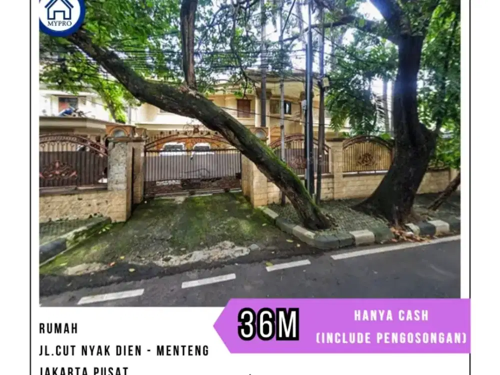 MURAH RUMAH JL. CUT NYAK DIEN - GONGDANGDIA JAK PUS UKR 1.078 M2 HANYA CASH (INCLUDE PENGOSONGAN)