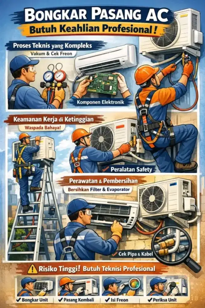 SERVICE AC KULKAS MESIN CUCI POMPA AIR BONGKAR PASANG AC