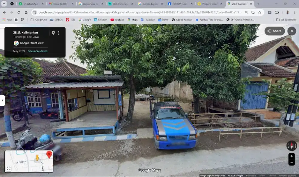 Dijual: Tanah Pekarangan. SHM 491 m2. Jl. Kalimantan, Kota Ponorogo.